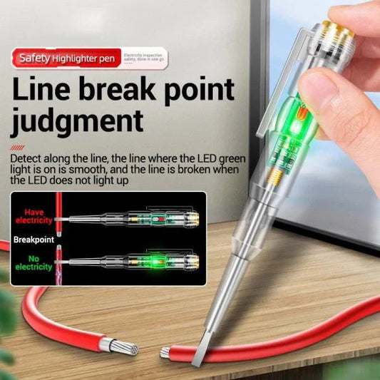 Smart Electric Line Tester Pen | Non-Contact Voltage Detector | Line Break Point Finder | LED Indicator Screwdriver for AC Live Wire Testing