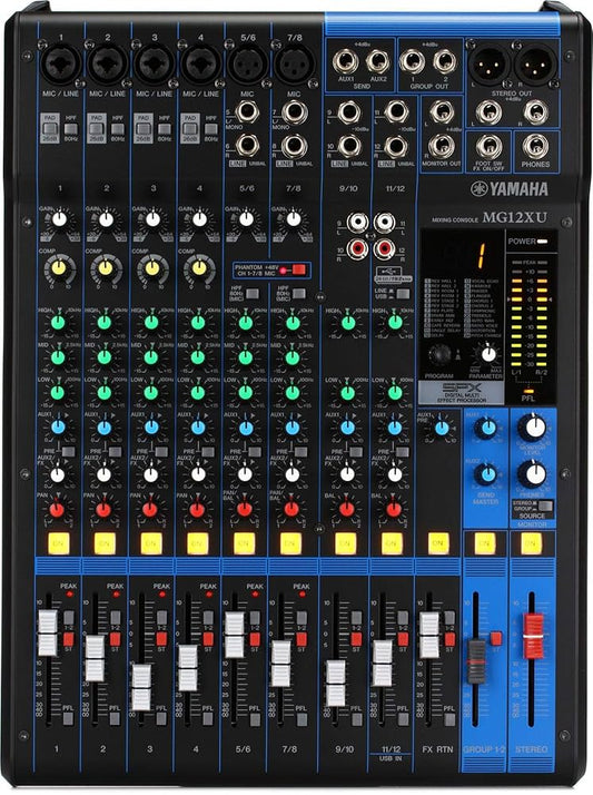 MG12XU Professional 12-Channel Mixer with Flight Case – Imported (Made in Korea, Designed in Japan)