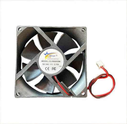 DHRUVPRO Plastic 24V Cooling Cabinet Fan Fan Square (24V 80x80x25-MM, 3inch 2800-RPM)